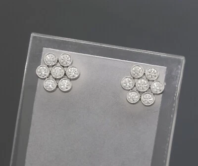 Tiffany & Co. 0.64ctw Diamond Flower Star Stud Earrings PT950 Platinum - Image 1 of 4