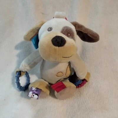 Taggies Cachorro Perro Peluche Bebé Actividad Juguete Etiquetas Mordedor Chirrido Arrugas Anillos 9" Foto 1 de 4