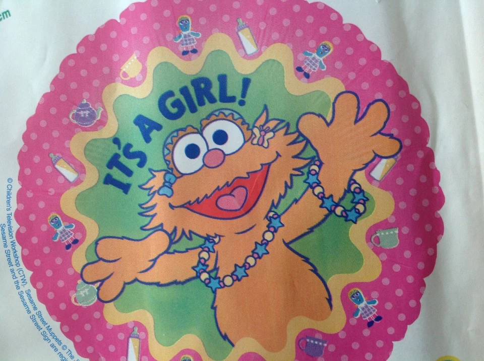 Globo de aluminio IT's A GIRL raro Sesame Street #06461 - b25 Foto 1 de 1