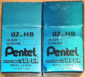 Pentel 0.7mm HB ultra fino HI-polímero Recarga Lápiz Plomo DE COLECCIÓN NUEVO 2 cajas =24 - Imagen 1 de 5
