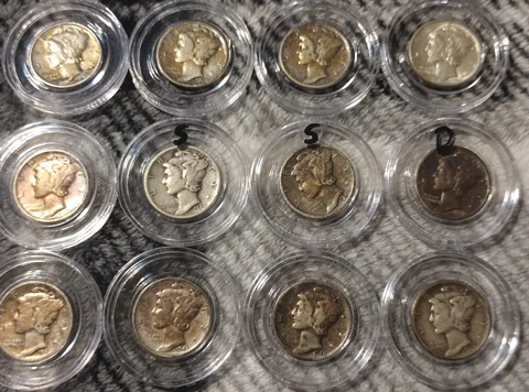 Mercury Dime Blowout VG-VF (See Description for the Dates). Beautiful Lot of 12 Cover