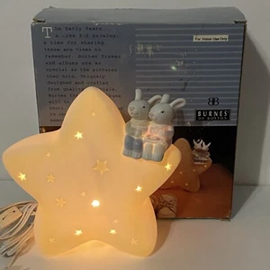 Burnes of Boston 8”H Ceramic Baby Bunny Star Night Light Lamp- New In Box - Picture 1 of 4
