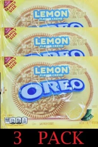 3x NABISCO GOLDEN OREO Lemon Creme FAMILY SIZE Sandwich Cookies 1 lb 2.71oz 3 PK - Picture 1 of 3