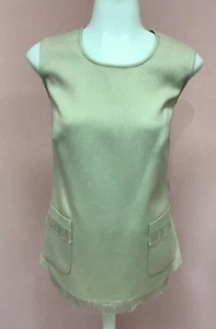 New $365 Carlisle 8 Bamboo Beige Khaki Womens Designer Blouse Top Shirt NWT - Picture 1 of 10