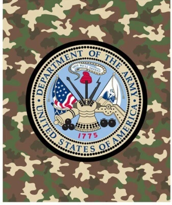 Queen Camo US Army Medallion United States Military Plush Blanket-Great Present - Image 1 of 3