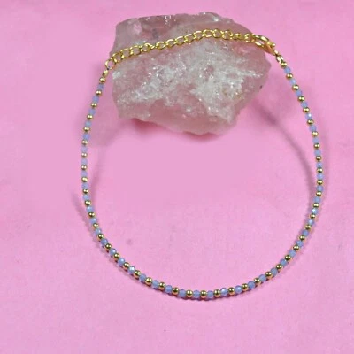 Pulseras de cuentas redondas facetadas de tanzanita natural A++ llenas de oro de 6-8"" Foto 1 de 4