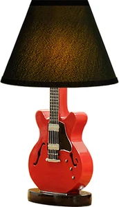 Modern Creative Cartoon Desk Lamp Red Guitar Lamp Bedroom Bedside Table Lamp Nig - Picture 1 of 7