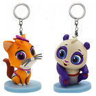 Mia Kitten & Precious Panda PVC Key Ring Keychain Tiny Tots Figures Charm 2” Set