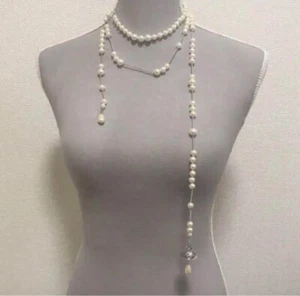 Collar de perlas rotas Vivienne Westwood plateado con cordón Japón NUEVO - Imagen 1 de 6