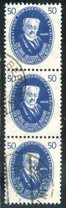 Germania DDR 1950 Unificato - Adolf Harnak - n. 270 striscia di 3 usata (l581) - Picture 1 of 1