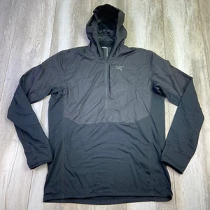 Arc’teryx Delta Hybrid Hoody Mens L Black Hooded Stretch Breathable Chin Guard - Picture 1 of 12