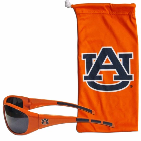Auburn Tigers Wrap Sunglasses with Microfiber Bag NCAA Licensed Eyewear Cover