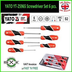 (Set of 6) SCREWDRIVER SET Flat/Slotted Phillips Magnetized YATO YT-25965 - Picture 1 of 1