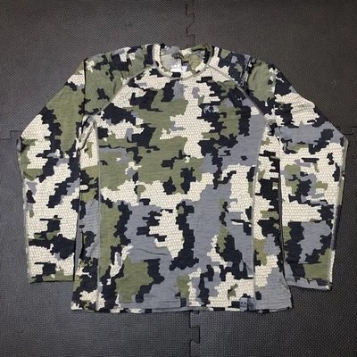 Camisa de caça manga longa camuflada camada base lã merino Kuiu 125 Nuyarn tamanho médio - Imagem 1 de 4