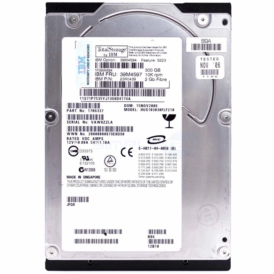 Hitachi Hus103030flf210 Hard Disk FC FIBRE CHANNEL 300GB 10RPM Refurbished - Image 1 of 1