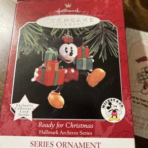 Hallmark Keepsake Ornamento 1998 Pronto per Natale Topolino & Co - Foto 1 di 2