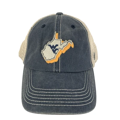 Gorra deportiva de béisbol West Virginia Mountaineers parche con logotipo WV malla espalda a presión Foto 1 de 4