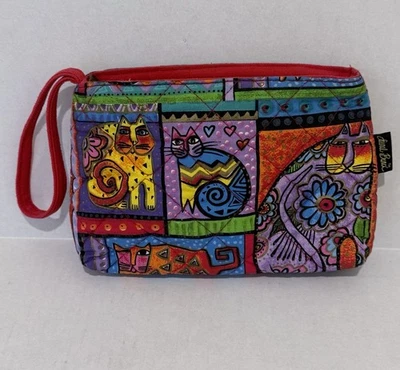 Laurel Burch Sun n Sand Accessories CATS Make Up Bag Wristlet - 9” x 6” - Image 1 of 4