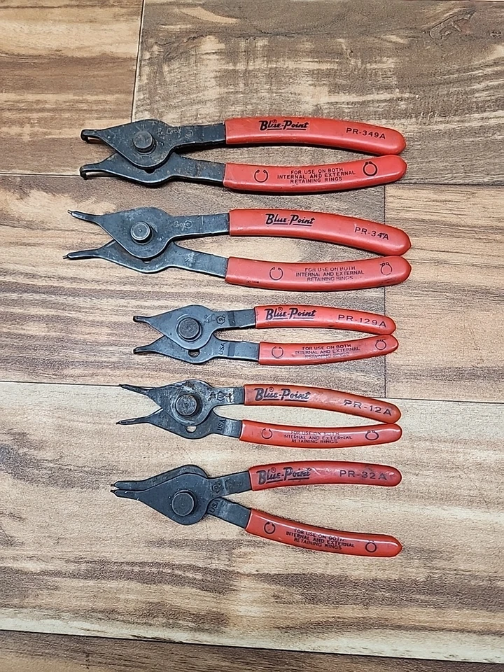 (5) Juego de alicates de anillo a presión Blue Point PR-34A PR-349A PR-12A PR-32A PR-129A Foto 1 de 4