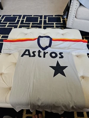 Vintage Astros Sand Knit Bassball Jersey T-shirt Size M - Image 1 of 4