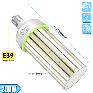 480V 200W LED Corn Light E39 Base 5000K 600W HPS MH Replace Bulb Warehouse Lamp - Picture 1 of 16