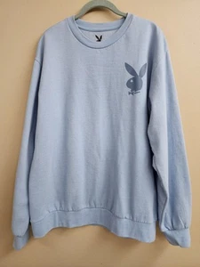 Men’s long sleeve Playboy Bunny Shirt, Size XL- Extra Large Sand Color-Baby Blue - Picture 1 of 9