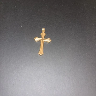 Colgante Cruz Oro Macizo en 10 o 14k, Joyería Religiosa Cruz Grande Foto 1 de 3