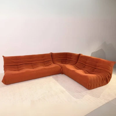 Vollständig anpassbares orange modulares Bodensofa-Set, 3-Sitzer, 2-Sitzer, Ecke - Bild 1 von 4