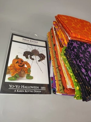 Indygo Junction Yo-yo Halloween IJ811 Karen Kottke Fabric Kit Pattern Fats +More - Image 1 of 4