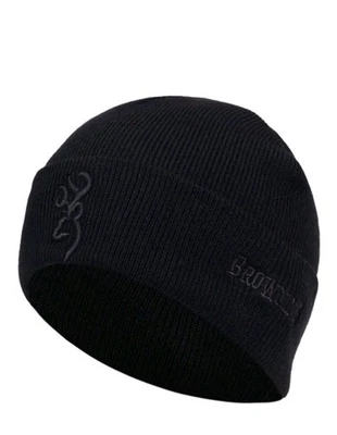Gorro negro bordado con logotipo tejido con puños elástico cálido calavera unisex 5 Foto 1 de 2