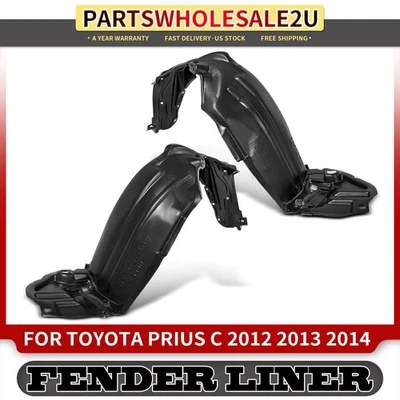 2x Forros de guardabarros interiores formadores de vacío PE+PP delanteros para Toyota Prius C 2012-2014 Foto 1 de 4
