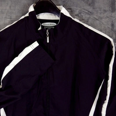 Pebble Beach Jacket Mens Large Black White Performance Golf Full Zip Windbreaker - Image 1 of 4