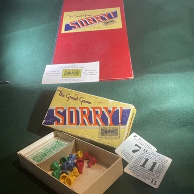 Great Game Sorry! Vintage 60s version with Board  Cards & Rules John Waddington - Image 1 of 4