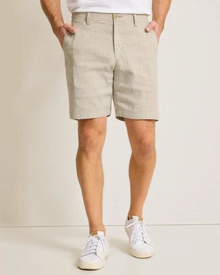 Pantalones Cortos TOMMY BAHAMA Piedra Caqui Playa Lino Costa NUEVOS 32x9 32 Foto 1 de 2