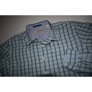Tommy Bahama Hawaiian Linen Blend Shirt Mens Size XL Island Modern Fit Blue  - Picture 1 of 7