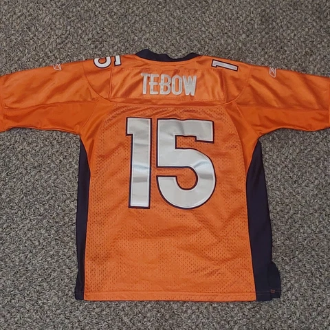 Reebok On Field Denver Broncos Tim Tebow #15 Youth Small 10-12 Stiched Jersey Cover