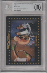 1991 CHAMPIONSHIP WCW #83 STING AUTO BECKETT AUTHENTIC AUTOGRAPH - Picture 1 of 2