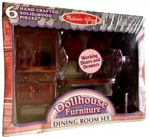 Melissa & Doug casa delle bambole classica in legno mobili sala da pranzo (6 pezzi) set regalo - Foto 1 di 2