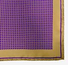 New CESARE ATTOLINI NAPOLI Brown Purple Silk Print Pocket Square