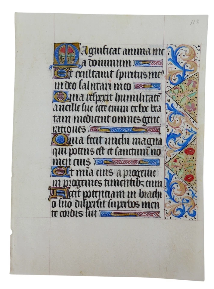 15TH CENTURY ILLUMINATED MANUSCRIPT LEAF FROM A BOOK OF HOURS - Image 1 of 4