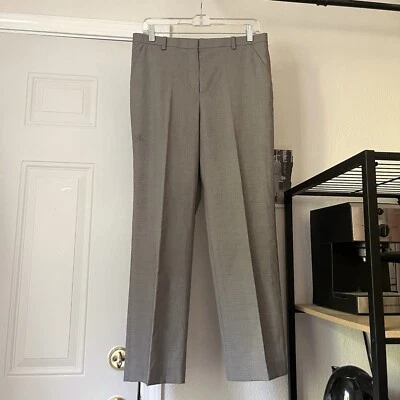 Pantalón THE ROW pata de gallo blanco y negro lana nylon pierna recta ajustada Foto 1 de 4