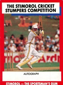 1990 1991 Australia Test Cricket Stimorol Card - Rick McCosker - Picture 1 of 3