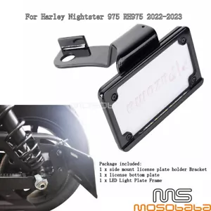 Side Mount License Plate Braket W/ LED Lights For Harley Nightster 975 RH975 - Bild 1 von 9