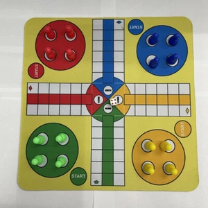 Plastic Flying Chess Ludo With Mouse Pad Chessboard 24cm Set About 110g - Picture 1 of 5