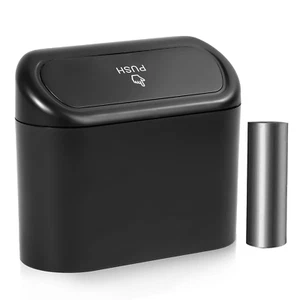 Car Trash Can with Lid, Mini Auto Garbage Can with 30 Trash Bags, Leakproof Auto - Picture 1 of 7