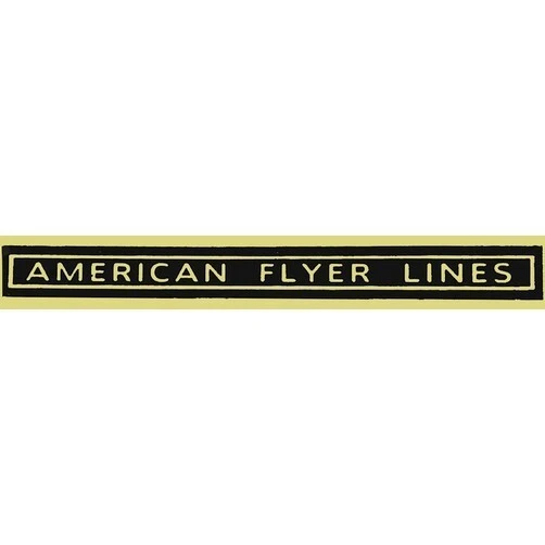 AMERICAN FLYER LINES ADHESIVE STICKERS 3 3/8"Bk/Gold Pre War O Gauge Trains PAIR - Image 1 of 1