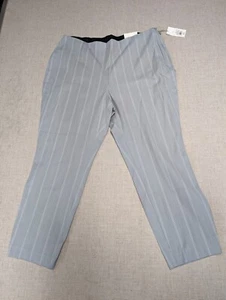 Women's High-Rise Slim Fit Ankle Pants Gray Stripe 17R (36"/27.5") NEW - Picture 1 of 8