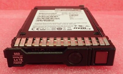 HPE 1.6TB NVMe x4 Mixed Use DS U.3 SFF 2.5" SSD P20737-001 P16455-001 P16497-B21 - Image 1 of 4