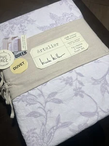 NICOLE MILLER MATELASSE ARTELIER QUEEN FULL Duvet Set LAVENDER NEW!!! Cottage - Picture 1 of 12