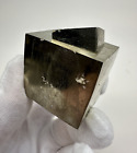 MIRROR SHINE__LARGE Lusterous 1 3/8 " Entwinned Pyrite Cube__Navajun Mine, Spain
